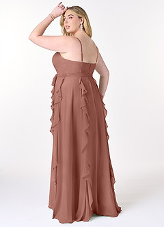 Azazie Peyton Bridesmaid Dresses Cedar Rose A-Line Ruched Chiffon Dress image10