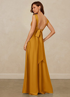Christian Siriano Bridal for Azazie 1001 Bridesmaid Dresses Butterscotch A-Line Sweetheart Neckline Stretch Satin Dress image2