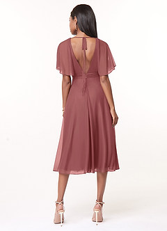 Azazie Tinsley Bridesmaid Dresses Amethyst A-Line Pleated Mesh Dress image2