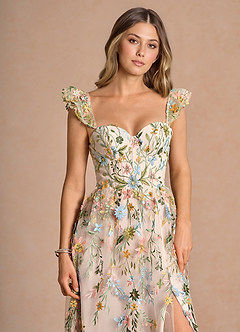 Denisse Blush Pink Multi Midi Dress image7