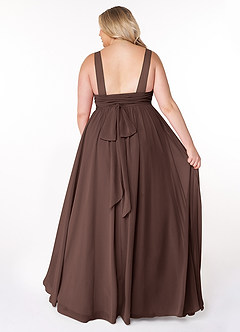 Azazie Kora Bridesmaid Dresses Ganache A-Line Pleated Chiffon Dress image8