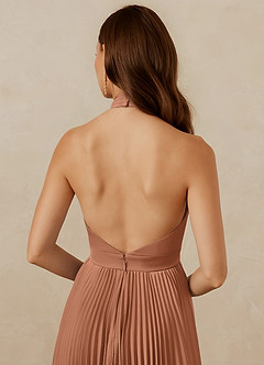Christian Siriano Bridal for Azazie 1007 Bridesmaid Dresses Bronzer A-Line Pleated Stretch Satin Dress image7