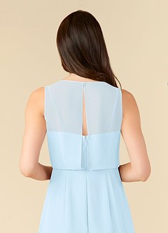 Azazie Marchioness Mother of the Bride Dresses Sky Blue A-Line Scoop Pleated Chiffon Dress image6