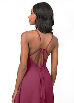 Azazie Everleigh Bridesmaid Dresses Mulberry A-Line Sweetheart Pleated Chiffon Dress image4