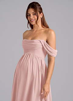 Azazie Saige Abiti da damigella d'onore premaman Abito A-Line Plissettato Chiffon Floor-Length image6