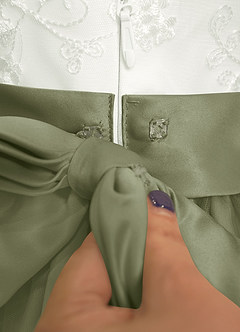 Azazie Pookie Flower Girl Dresses Pistachio A-Line Lace Tulle Dress image6