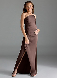 Azazie Eren Junior Klä av Tubklänning i Stretch Satin Plisserad image3