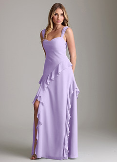 Azazie Sloane Bridesmaid Dresses Lilac A-Line Sweetheart Neckline Chiffon Dress image1
