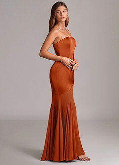 Azazie Uma Bridesmaid Dresses Burnt Orange Mermaid Strapless Chiffon Convertible Dress image4