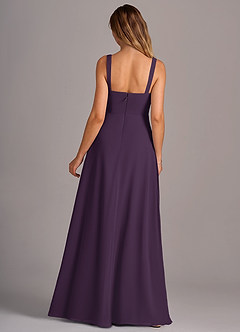 Azazie Debra Bridesmaid Dresses Plum A-Line with Pockets Chiffon Convertible Dress image6