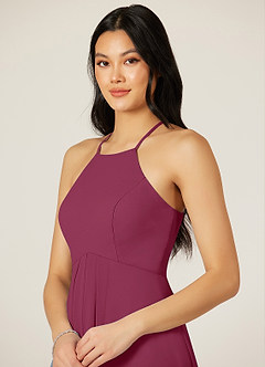 Azazie Sarah Bridesmaid Dresses Mulberry Empire Pleated Chiffon Dress image6