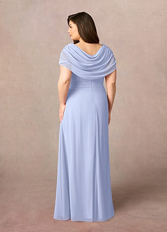 Azazie Mary Mother of the Bride Dresses Ice A-Line Side Slit Chiffon Dress image8