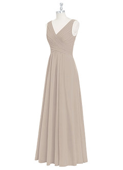 Azazie Flora Bridesmaid Dresses Frost A-Line Pleated Chiffon Dress image9
