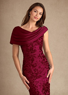 Azazie Marion Mother of the Bride Dresses Burgundy Mermaid Sequins Dress image7