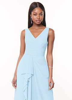 Azazie Julianna Bridesmaid Dresses Sky Blue A-Line Chiffon Dress image5
