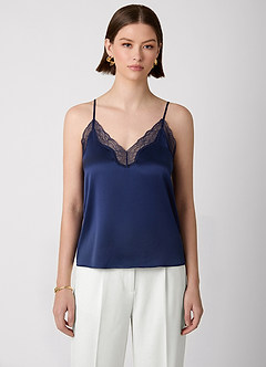 front Koszulka na ramiączkach z jedwabiu 100% nadająca się do prania