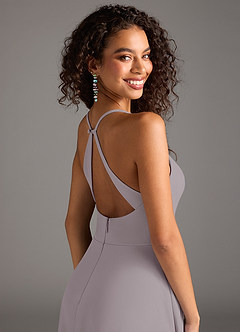 Azazie Davis Bridesmaid Dresses Dusk A-Line Pleated Stretch Crepe Dress image8