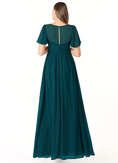 Azazie Verna Maternity Bridesmaid Dresses A-Line V-Neck Ruched Chiffon Floor-Length Dress image2