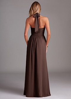 Azazie Avary Brautjungfernkleider A-Linie Plissee Chiffon Kleid Ganache image8