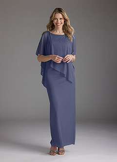 Azazie Aspyn Final Sale Stormy Sheath Beaded Mesh Dress image1