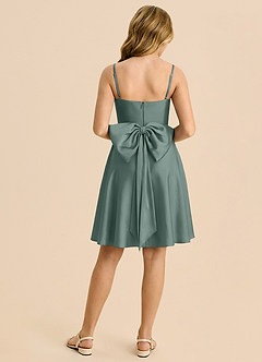 Azazie Bear Junior Sea Moss A-Line Sweetheart Neckline Stretch Satin Dress image2