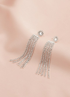 front Pendientes de borlas con diamantes de imitación de moda