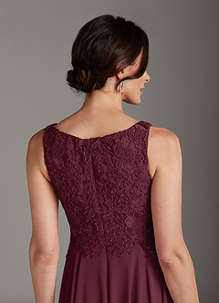 Azazie Kana Mother of the Bride Dresses Cabernet A-Line Scoop lace Chiffon Dress image9