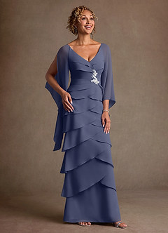 Azazie Arabinda Klänningar till brudens mor Klä Tubklänning i Chiffong Rynkad Stormig image1