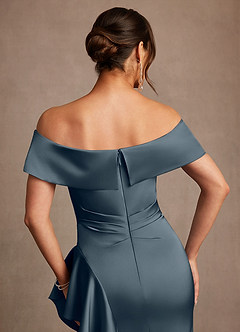 Azazie Kirsty vestidos de madre de la novia Vestido de Crepúsculo de Satén Elástico de Corte Recto con Vestidos sin tirantes image6