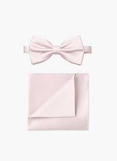 front Matte Satin Bow Tie and Pocket Square Set