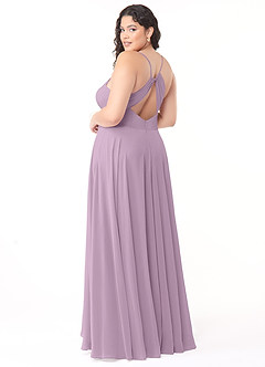 Azazie Avelina Bridesmaid Dresses Wisteria A-Line V-Neck Pleated Chiffon Dress image9