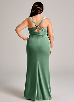 Azazie Mero Bridesmaid Dresses Eucalyptus Mermaid Pleated Velvet Dress image13