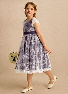 Azazie Maisie Flower Girl Klänningar Klänning A-linje i Spets image6