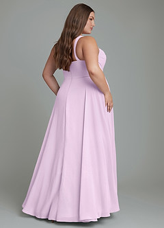 Azazie Shaude Bridesmaid Dresses Frosted Lilac A-Line Pleated Chiffon Dress image7