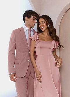 front James Dusty Rose Structured Stretch Suit