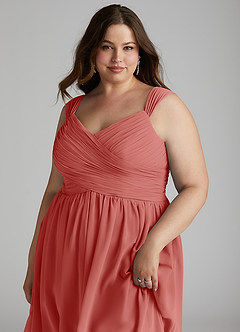 Azazie Angie Bridesmaid Dresses Antique Rose A-Line Corset Chiffon Dress image12
