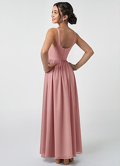 Azazie Keyla Junior Dusty Rose A-Line Pleated Chiffon Dress image4