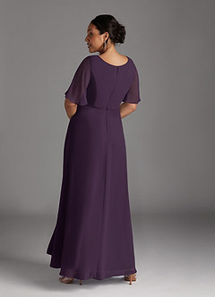 Azazie Tricia Mother of the Bride Dresses Plum A-Line V-Neck Pleated Chiffon Dress image11