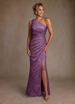 Azazie Joylin Mother of the Bride Dresses Wisteria Trumpet One Shoulder Floral Burnout Dress image1