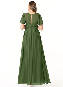 Azazie Verna Maternity Bridesmaid Dresses A-Line V-Neck Ruched Chiffon Floor-Length Dress image2