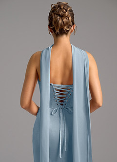 Azazie Sorrel Bridesmaid Dresses Dusty Blue Mermaid Corset Velvet Convertible Dress image6