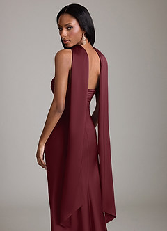 Azazie Saylor Brudtärnklänningar Klä av Sjöjungfru i Stretch Satin Axelbandslös Cabernet image7