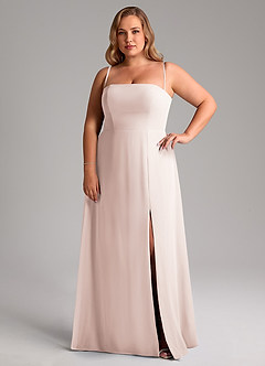 Azazie Wren Brautjungfernkleider Wandelbar A-Linie Seitliche Cut-Outs Chiffon Kleid Blassrosa image14