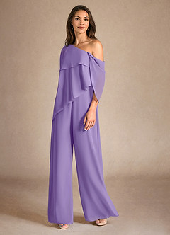 Azazie Halima Mother of the Bride Dresses Tahiti Jumpsuit/Pantsuit Side Slit Chiffon Dress image2