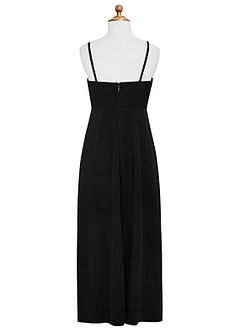 Azazie Solange Junior A-Linie Samt Kleid Schwarz image8
