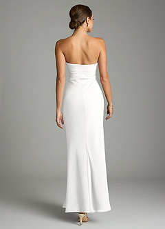 Azazie Saylor Bridesmaid Dresses White Mermaid Strapless Chiffon Dress image11