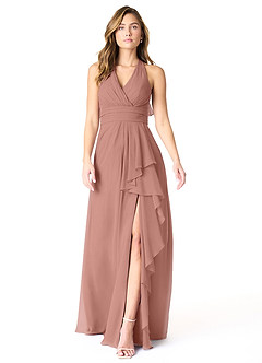 Azazie Aviv Bridesmaid Dresses Cedar Rose A-Line Pleated Chiffon Dress image1