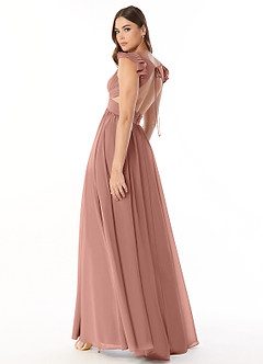 Azazie Kasia Final Sale Dusk A-Line Ruched Chiffon Dress image4