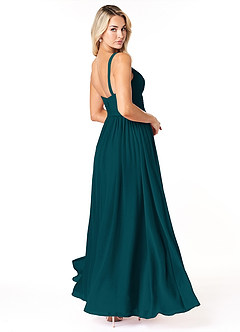 Azazie Chanel Bridesmaid Dresses Pine A-Line Pleated Chiffon Dress image5