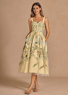 Midi jurk Aurelie Citroen Multi image3